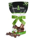 Poule de pâques en chocolat au lait garnie de fritures bio - 130 g Poule de pâques en chocolat au lait garnie de fritures bio - 130 g