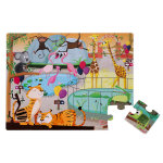 Puzzle tactile 20 pi�ces une journ�e au zoo 2 � 4 ans