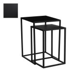 Sellette carre en mtal noir goa taille 2 - 30 x 30 x 42 cm