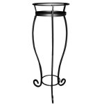 Sellette ronde et sa soucoupe en fer vieilli h77cm