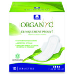 Serviettes hyginiques bio fines  ailettes flux abondant x 10