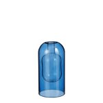 Soliflore coloris bleu en verre arda -  9 cm