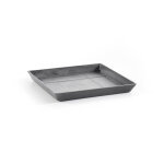 Soucoupe carrée en plastique recyclé ecopots gris ciment - 40 cm Soucoupe carrée en plastique recyclé ecopots gris ciment - 40 cm