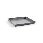 Soucoupe carrée en plastique recyclé ecopots gris ciment - 50 cm Soucoupe carrée en plastique recyclé ecopots gris ciment - 50 cm