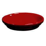 Soucoupe de pot en terre cuite �maill�e rouge grenat decolines - � 17 cm