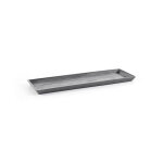 Soucoupe rectangulaire en plastique injecté gris ciment ecopots - 80 cm Soucoupe rectangulaire en plastique injecté gris ciment ecopots - 80 cm