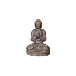Statue de bouddha assis salutation coloris noir 45 cm