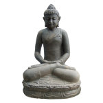 Statue de jardin bouddha assis h 60 cm