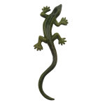 Statue de jardin l�zard vert nuanc� l 26 cm