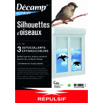 Stickers pour fen�tres anticollisions des oiseaux - lot de 3 silhouettes d'oiseaux