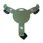 Support de pot à 3 roulettes extensible en acier vert pâle louis moulin - 27 / 37 cm Support de pot à 3 roulettes extensible en acier vert pâle louis moulin - 27 / 37 cm
