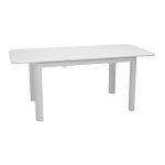 Table en aluminium blanc avec plateau à lattes oro - 130 / 180 x 80 cm Table en aluminium blanc avec plateau à lattes oro - 130 / 180 x 80 cm