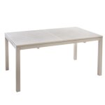 Table en aluminium crème caméline ii - 130 / 180 x 84 cm Table en aluminium crème caméline ii - 130 / 180 x 84 cm