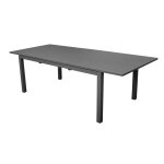 Table en aluminium finition �poxy gris cam�line ii - 130 / 180 x 84 cm
