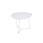Table basse cocotte en aluminium coloris blanc coton de 44 x 55 x 43 cm 44, 5x55x43, 5 Table basse cocotte en aluminium coloris blanc coton de 44 x 55 x 43 cm 44, 5x55x43, 5