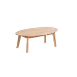 Table basse en teck et rsine coloris beige sinaris - 110 x 60 x 35 cm
