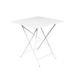 Table carrée pliante bistro fermob en acier coloris blanc coton 71 x 71 x 74 cm Table carrée pliante bistro fermob en acier coloris blanc coton 71 x 71 x 74 cm