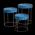 Table coloris beige en jacinthe d'eau elo - Ø 36 cm Table coloris beige en jacinthe d'eau elo - Ø 36 cm