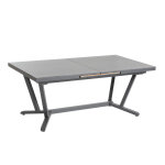 Table extensible en aluminium et cramique noir sedum - 180 / 240 x 100 x 76 cm