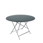 Table de jardin ronde pliante bistro fermob gris orage 117 x 74 cm