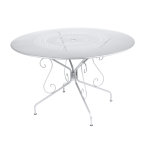 Table montmartre fermob en acier coloris blanc coton  117 cm