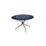 Table montmartre fermob en acier coloris bleu abysse  117 cm