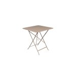 Table pliante en m�tal bistro couleur muscade l71xl71xh74