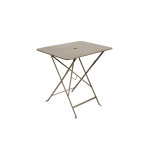 Table pliante en m�tal bistro couleur muscade l77xl57xh74