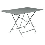 Table pliante rectangulaire en acier gris lapilli fermob bistro - 117 x 77 x 74 cm
