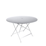 Table ronde pliante bistro fermob en acier coloris blanc coton  117 cm