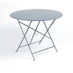 Table ronde pliante bistro fermob en acier coloris gris orage Ø 96 cm Table ronde pliante bistro fermob en acier coloris gris orage Ø 96 cm
