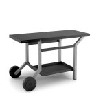 Table roulante en acier noir et gris mat Table roulante en acier noir et gris mat