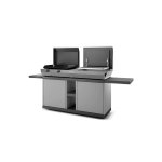 Table roulante fermée pour combi en acier noir et gris 223 x 60 x 99 cm Table roulante fermée pour combi en acier noir et gris 223 x 60 x 99 cm