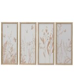 Tableau gramines coloris blanc en bois - 50 x 20 x 1, 4 cm