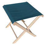 Tabouret pliant en bois de h�tre et toile polyester / coton bleu np cr�ation colors mer