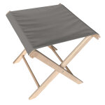 Tabouret pliant en bois de htre et toile polyester / coton gris np cration colors omb