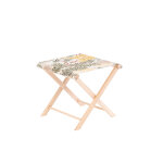Tabouret pliant en bois et toile beige np cration mako naturel - 43 x 43 x 42 cm