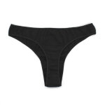 Tanga menstruel en coton bio noir plim - taille 38