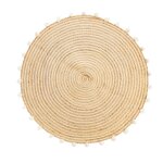 Tapis rond coloris marron tress jute et coton -  100 cm