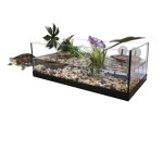 Terrarium pour tortue d'eau aquatique coloris blanc aquavie kit aqua 80 80 x 35 x 2