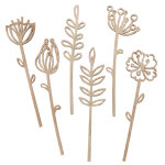 Tiges fleurs coloris multicolore en bois bloma - 31 cm