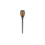 Torche solaire noire imitation flamme à led blanc chaud Ø 14 x h 70 cm Torche solaire noire imitation flamme à led blanc chaud Ø 14 x h 70 cm
