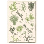 Torchon coloris cru en coton les herbes de provence winkler 48 x 72 cm