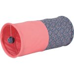 Tunnel de jeu pour chat coloris bleu fleur zolux ethi'cat - 23, 5 x 50, 3 x 23, 5 cm