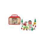 Valisette en m�tal rouge la petite ferme en bois 18, 5x7, 5x14 cm