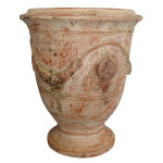 Vase anduze patine ancienne en terre cuite maille h 38 x  43 cm