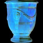 Vase anduze tradition flamm� en terre cuite �maill�e h 80 x � 66 cm