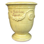 Vase anduze tradition jaune en terre cuite maille h 38 x  43 cm