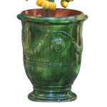 Vase anduze tradition vert en terre cuite �maill�e h 80 x � 66 cm