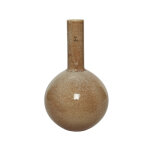 Vase boule coloris marron en faence -  19, 5 cm